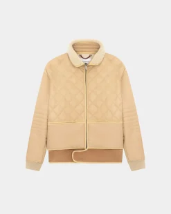 Outlet Chevignon Blouson Cosmo Beige Blouson Emblematique En Cuir Et Nylon
