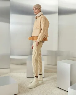 Outlet Chevignon Blouson Cosmo Beige Blouson Emblematique En Cuir Et Nylon
