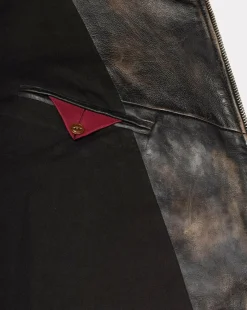 Flash Sale Chevignon Blouson En Cuir Biker Blouson En Cuir Vieilli