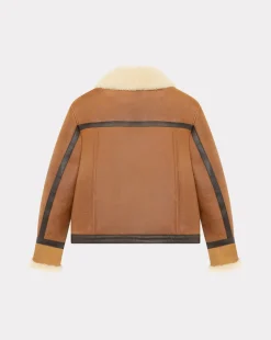 Outlet Chevignon Blouson En Cuir Camerashearling W Cacao Blouson En Cuir De Mouton Femme