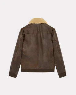 Online Chevignon Blouson En Cuir Gyver Vintage Cacao Blouson En Cuir Inspiration Aviateur