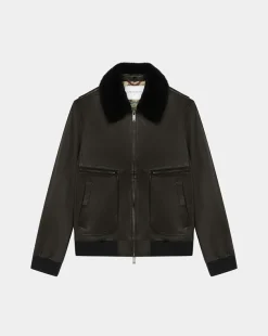 Best Sale Chevignon Blouson En Cuir Gyver Vintage Noir Blouson En Cuir Inspiration Aviateur