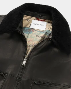 Best Sale Chevignon Blouson En Cuir Gyver Vintage Noir Blouson En Cuir Inspiration Aviateur