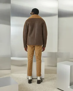 Best Chevignon Blouson En Cuir V-Shearling Cacao Blouson En Cuir D'Agneau