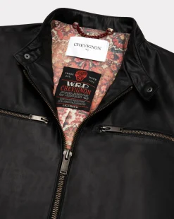 Hot Chevignon Blouson En Cuir Wheely Noir Blouson Motard En Cuir De Vachette