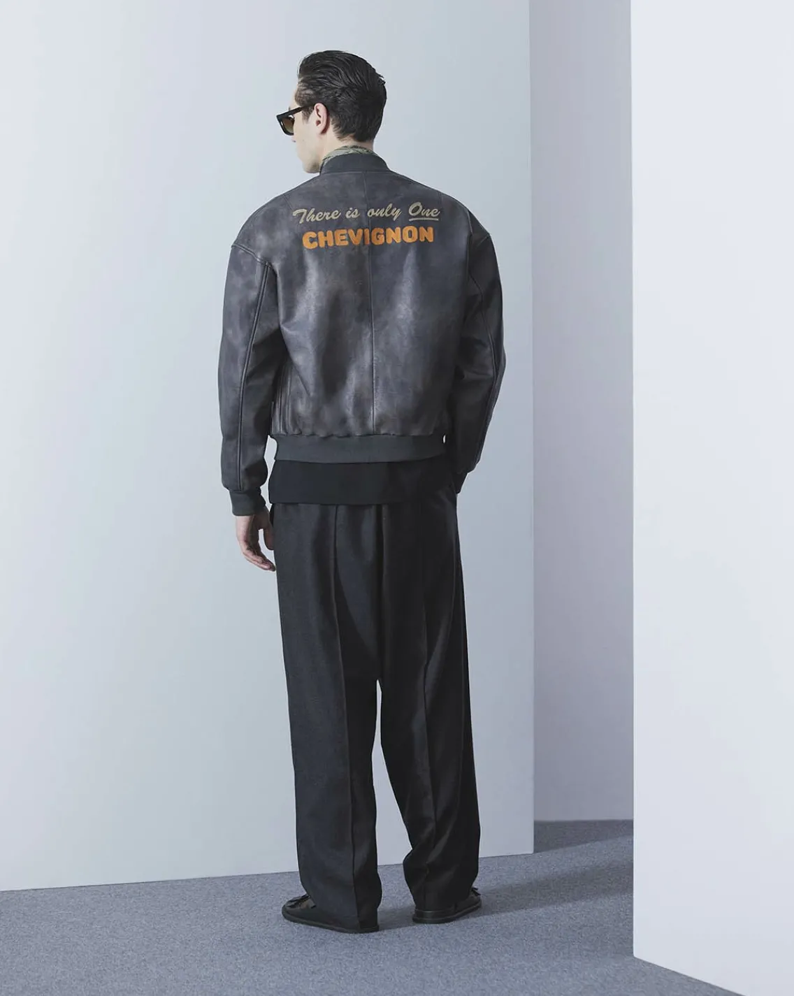 Fashion Chevignon Blouson Exclusive Surplus Bleu Blouson Teddy En Cuir De Vachette Brode