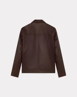 Shop Chevignon Blouson Motor Cacao Blouson En Cuir De Vachette
