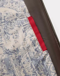 Shop Chevignon Blouson Motor Cacao Blouson En Cuir De Vachette