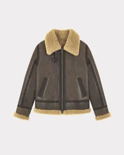 Store Chevignon Bombardier Cacao Blouson En Peau De Mouton
