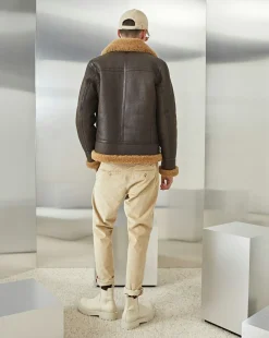 Store Chevignon Bombardier Cacao Blouson En Peau De Mouton
