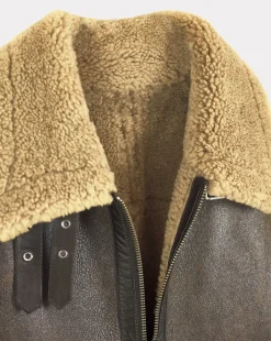 Store Chevignon Bombardier Cacao Blouson En Peau De Mouton