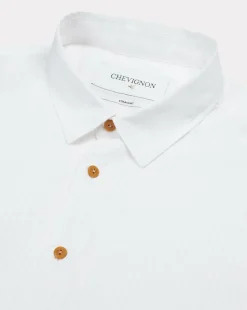 New Chevignon Chemise Hawaien Blanc Chemise En Coton Style Hawaien