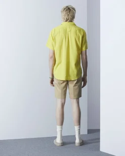Hot Chevignon Chemise Lin Short Togs Jaune Chemise En Lin Coupe Straight