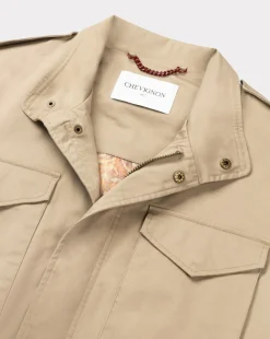 Fashion Chevignon M65 Beige Veste En Coton Inspiration Armee