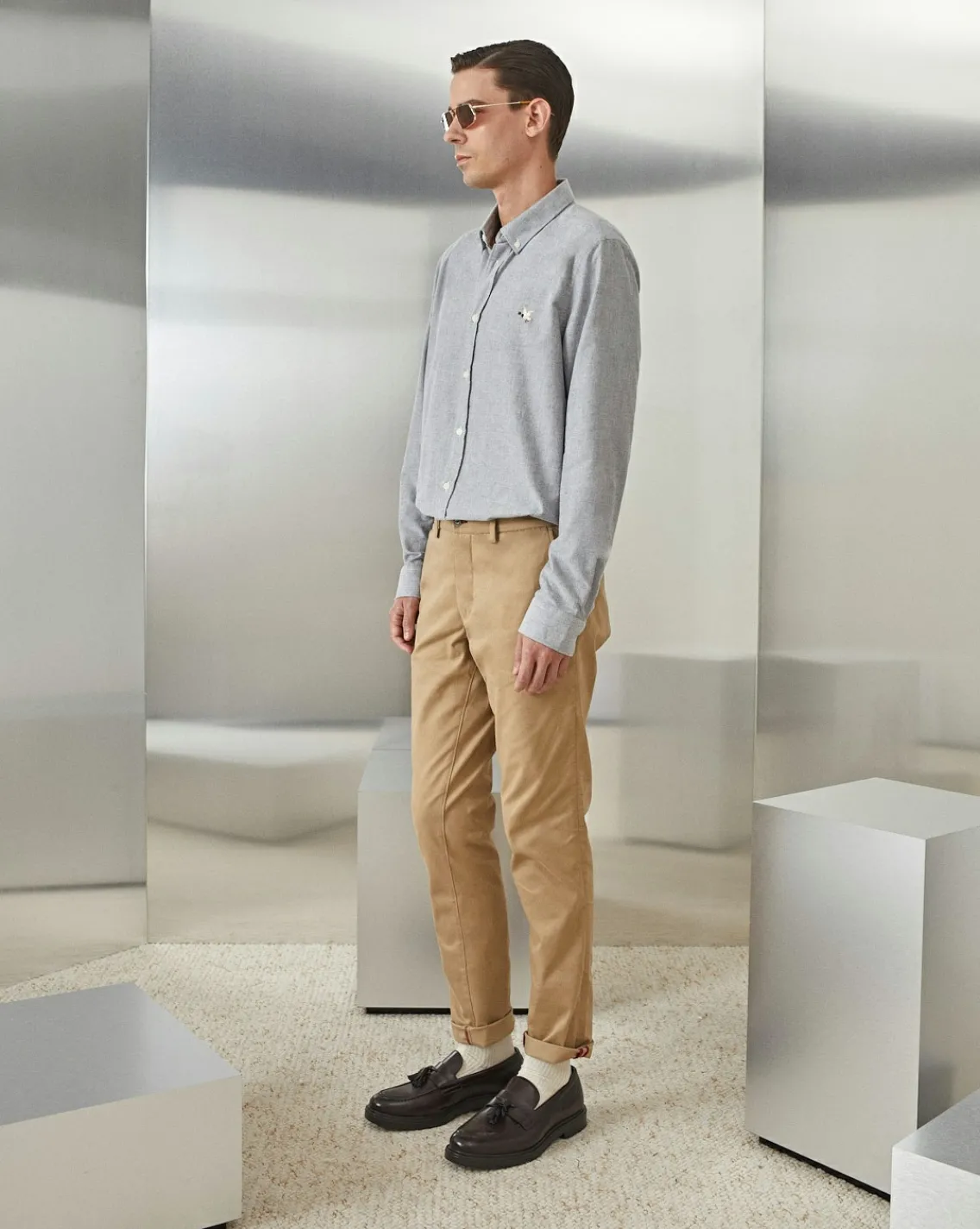 Outlet Chevignon Pantalon Duck Chino Beige Pantalon Chino Coupe Ajustee