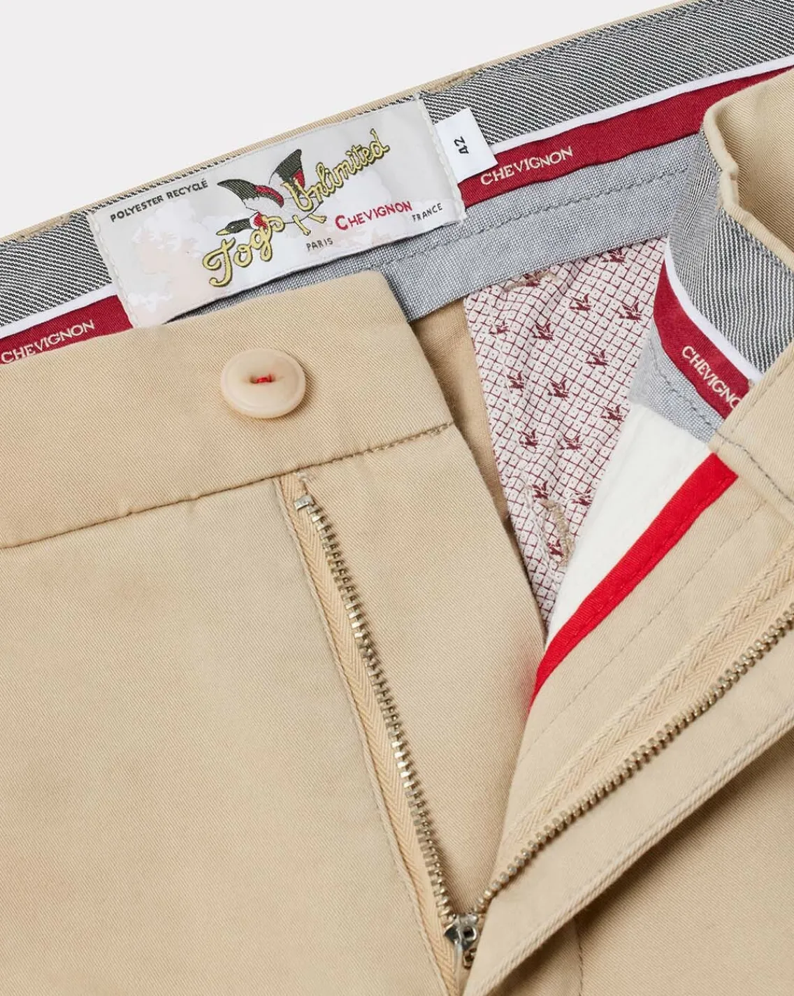 Outlet Chevignon Pantalon Duck Chino Beige Pantalon Chino Coupe Ajustee