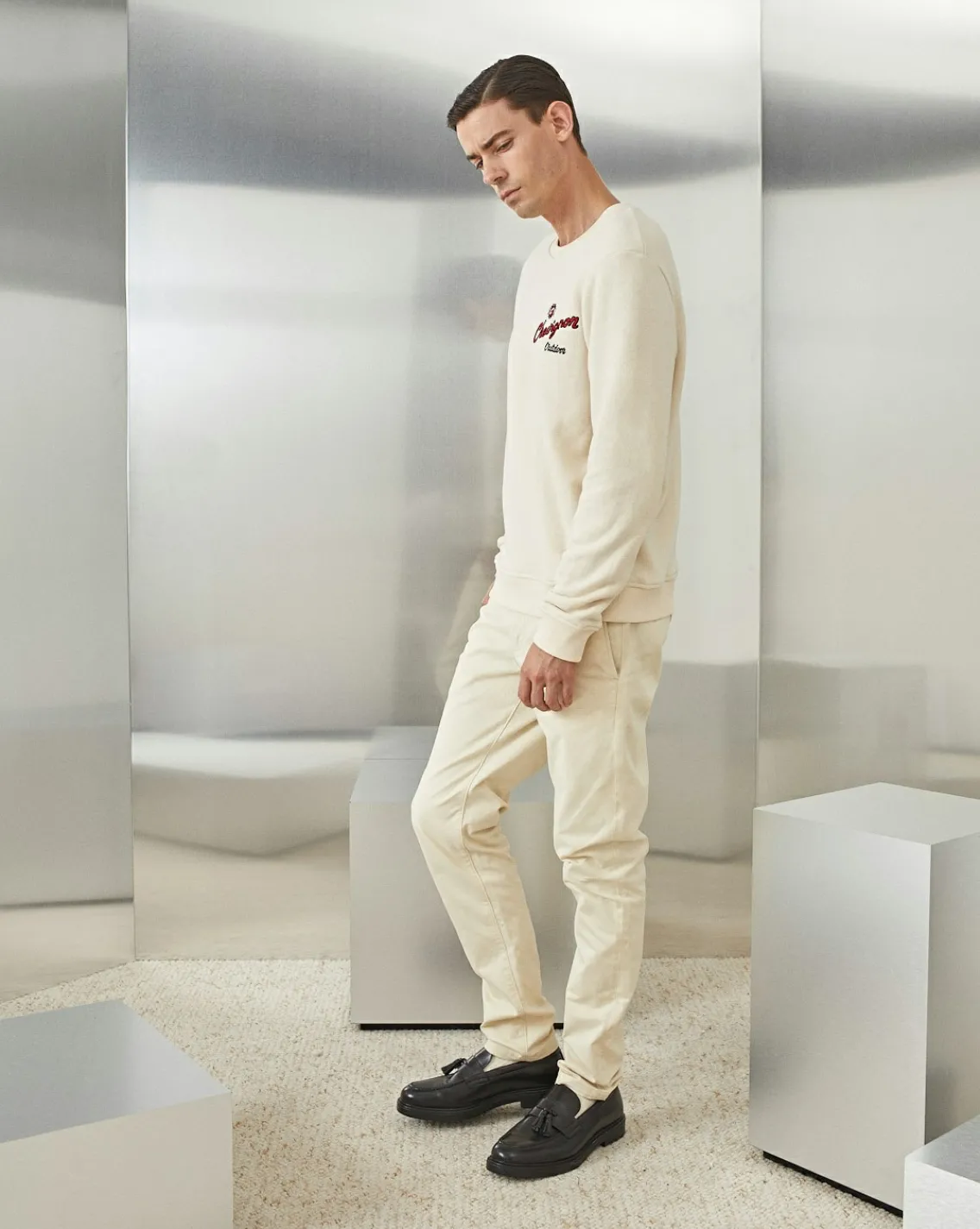 Online Chevignon Pantalon Duck Chino Beige Pantalon Chino Coupe Ajustee