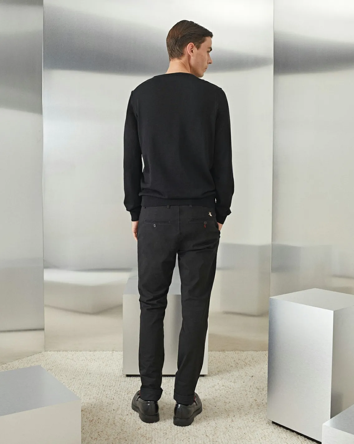 Online Chevignon Pantalon Duck Chino Noir Pantalon Chino Coupe Ajustee