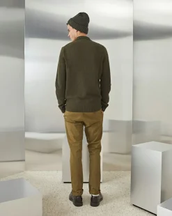 Online Chevignon Pantalon Duck Chino Vert Pantalon Chino Coupe Ajustee