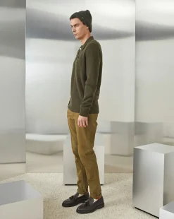 Online Chevignon Pantalon Duck Chino Vert Pantalon Chino Coupe Ajustee
