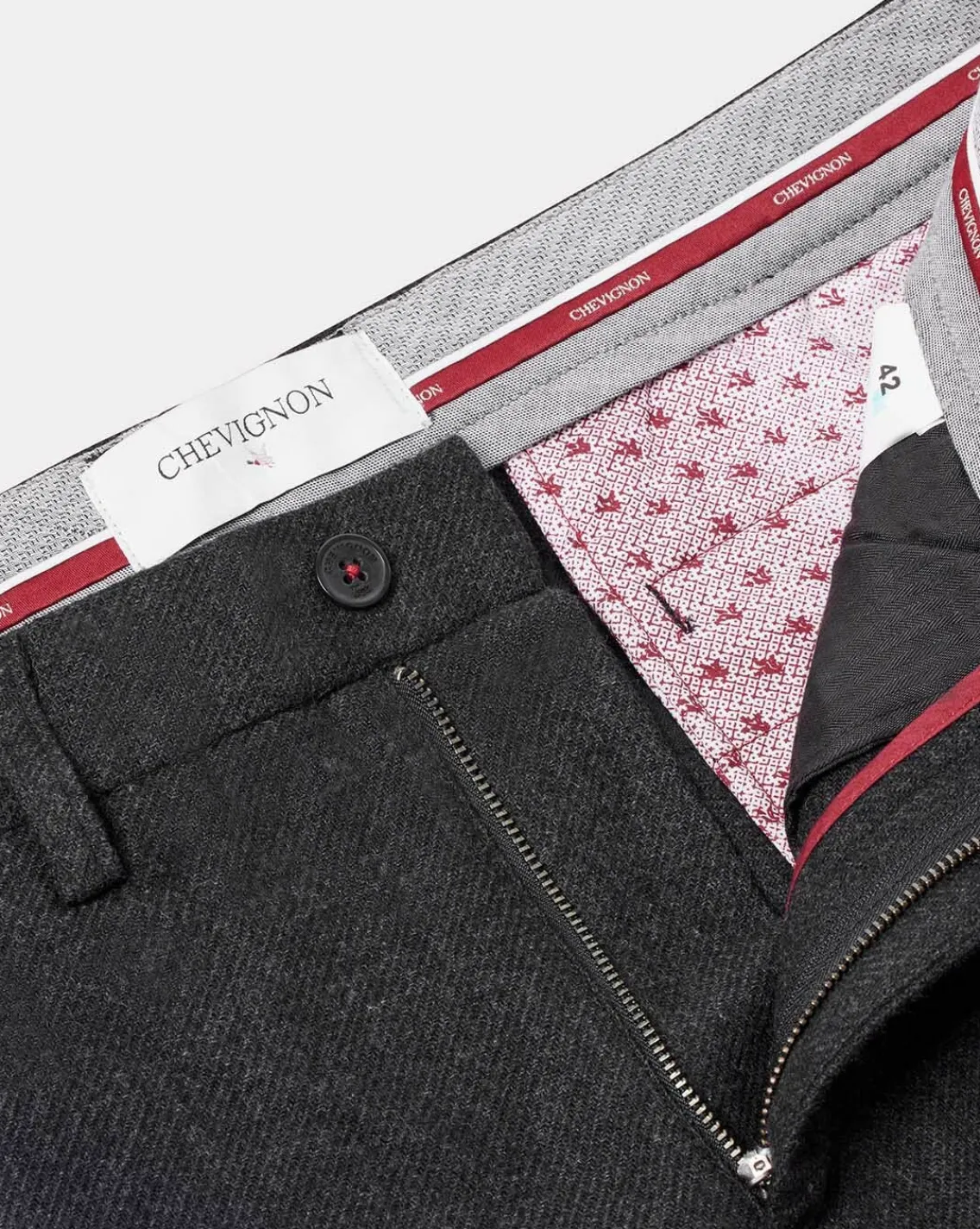Shop Chevignon Pantalon Duck Fold Pop Gris Anthracite Pantalon En Laine