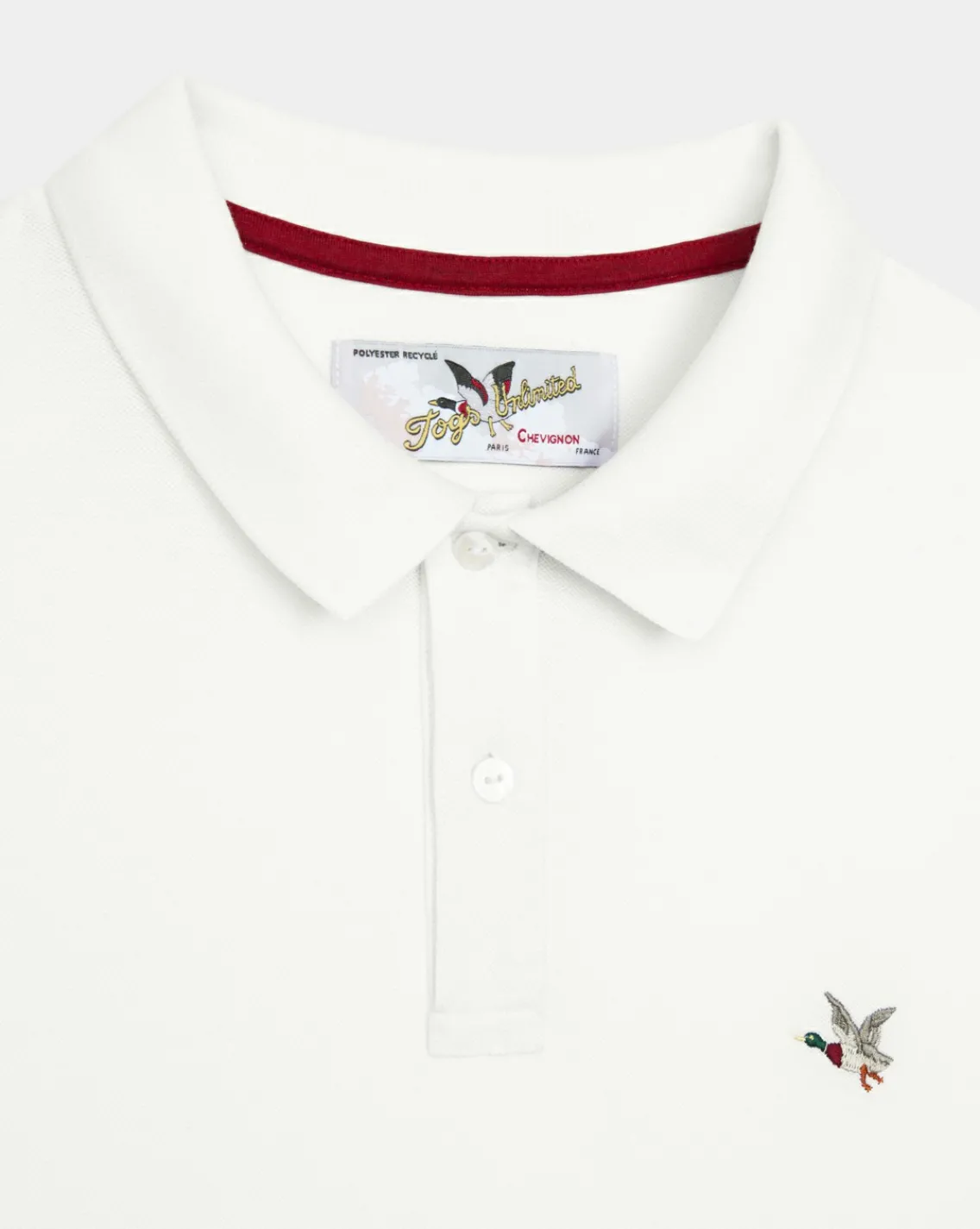 New Chevignon Polo Togs Blanc Polo 100% Coton Biologique Et Coupe Droite
