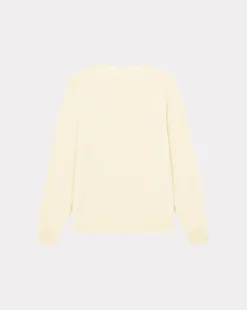 Hot Chevignon Pull City Wool Blanc Pull Col Rond, Broderie