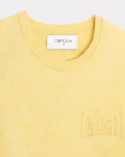Clearance Chevignon Pull City Wool Jaune Pull Col Rond, Broderie
