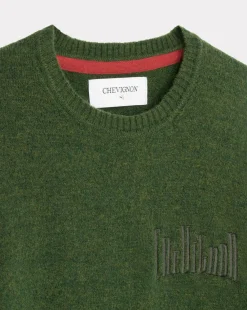 Store Chevignon Pull City Wool Vert Pull Col Rond, Broderie