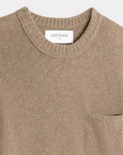 Flash Sale Chevignon Pull Pocket Wool Beige Pull Col Rond En Laine