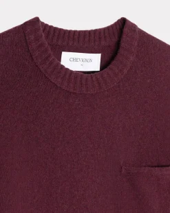 Cheap Chevignon Pull Pocket Wool Burgundy Pull Col Rond En Laine