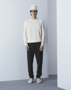 Best Chevignon Pull Pocket Wool Ecru Pull Col Rond En Laine