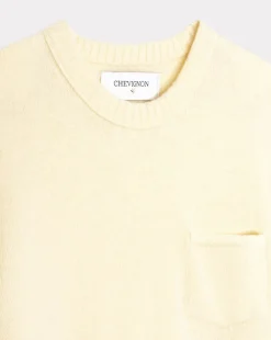 Best Chevignon Pull Pocket Wool Ecru Pull Col Rond En Laine