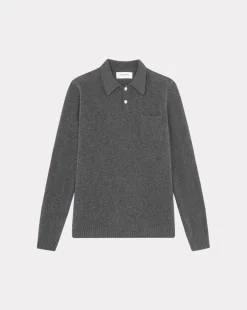 Best Chevignon Pull Polo Knit Anthracite Pull En Laine, Col Polo
