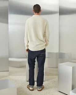 Discount Chevignon Pull Polo Knit Ecru Pull En Laine, Col Polo