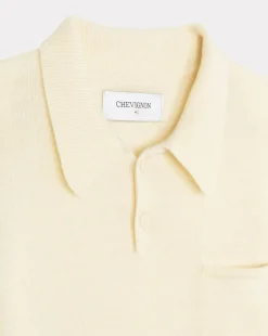 Discount Chevignon Pull Polo Knit Ecru Pull En Laine, Col Polo
