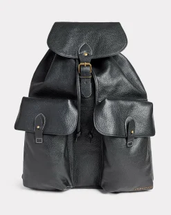 Shop Chevignon Sac Leather Backpack Noir Sac A Dos En Cuir De Chevre