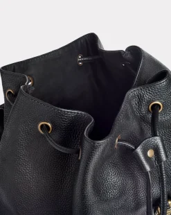 Shop Chevignon Sac Leather Backpack Noir Sac A Dos En Cuir De Chevre