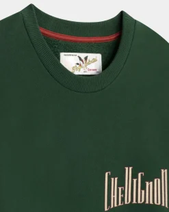 Outlet Chevignon Sweat City Basic Vert Sweat Avec Logo Signature