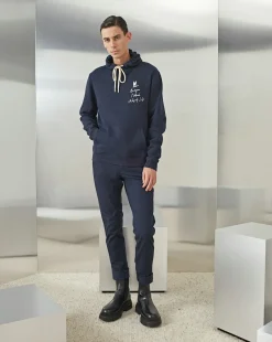 Discount Chevignon Sweatshirt Landscape Bleu Marine Sweatshirt Imprime A Capuche