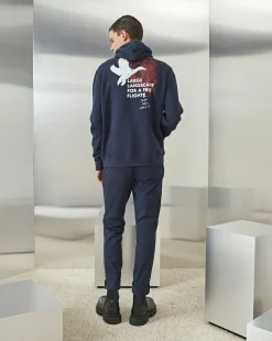 Discount Chevignon Sweatshirt Landscape Bleu Marine Sweatshirt Imprime A Capuche