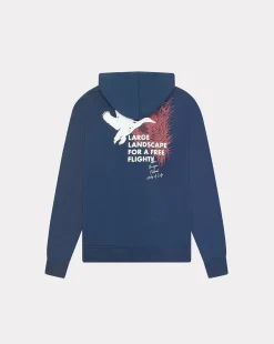 Discount Chevignon Sweatshirt Landscape Bleu Marine Sweatshirt Imprime A Capuche