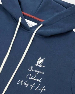 Discount Chevignon Sweatshirt Landscape Bleu Marine Sweatshirt Imprime A Capuche
