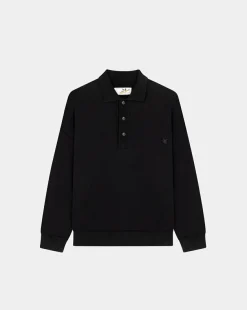Discount Chevignon Sweatshirt Polo Sweat Noir Sweat Col Polo, 100% Coton