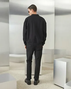 Discount Chevignon Sweatshirt Polo Sweat Noir Sweat Col Polo, 100% Coton