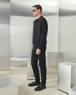 Discount Chevignon Sweatshirt Polo Sweat Noir Sweat Col Polo, 100% Coton