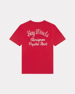 Cheap Chevignon T-Shirt Bay Winds Oversize Rouge T-Shirt Brode Coupe Ample