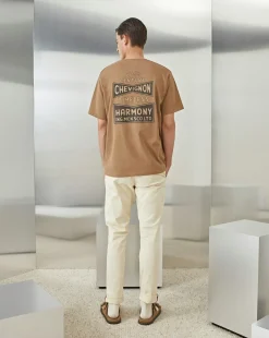 Best Chevignon T-Shirt Harmony Marron T-Shirt Imprime Au Dos